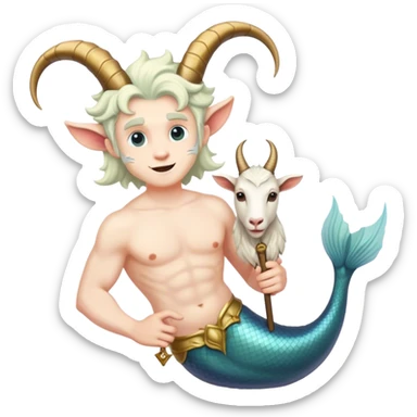 merman with goat head sticker