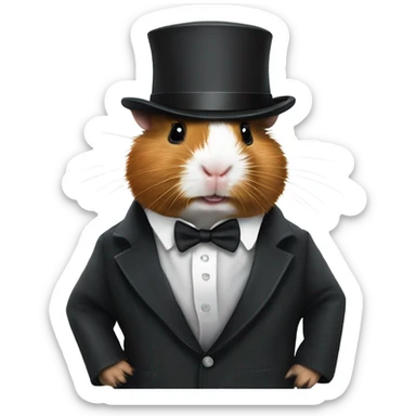 Two guinea pigs dressed as gangsters  sticker