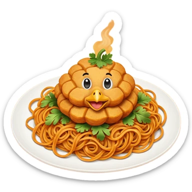 Chicken nugget pumpkin noodle sticker