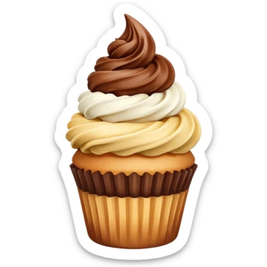 Twisted Vanilla & chocolate soft serve cupcake sticker