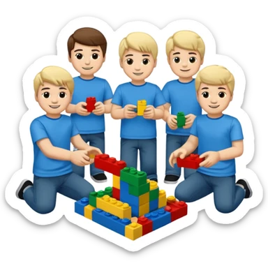 boys playing with legos full body sticker