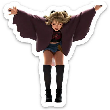 girl singing in a skirt sticker