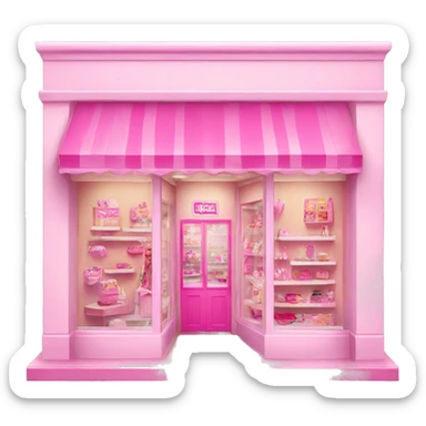 pink barbie shop sticker