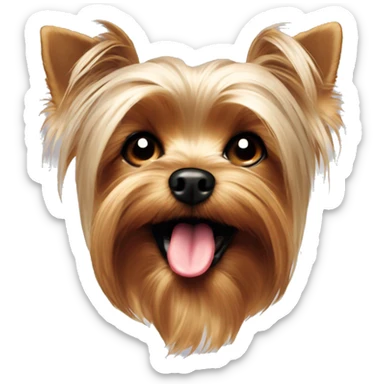 Yorkie with tongue sticking out a little sticker