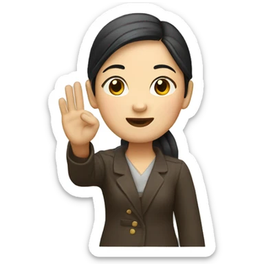 chinese female raising hand sticker