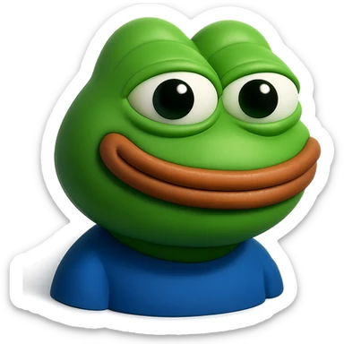 make a pepe in bright green smiling and looking straight at the camera in 3d style, good highlights and shadows, drop shadows

pepe in
- 3d style
- bright green
- smiling
- looking straight at the camera
- good highlights and shadows sticker