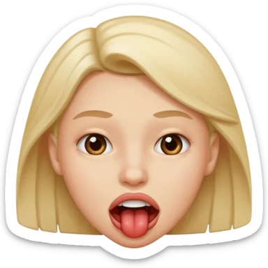 Biting lower lip sticker