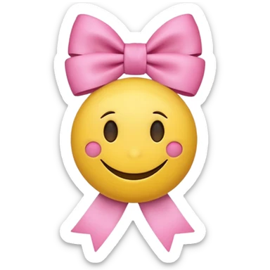 Aesthetic smiley ￼ face ￼ wearing a bow ￼ sticker