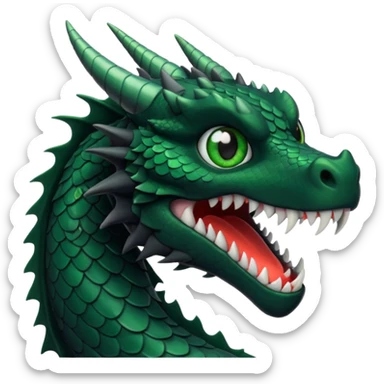black dragon with green eyes sticker