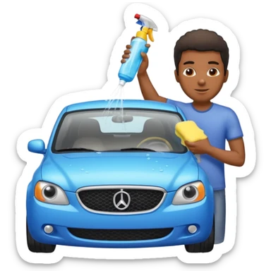 car washer black man  sticker