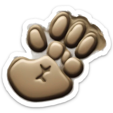 dog paw imprint in mud sticker