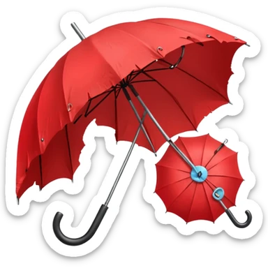 Red umbrella, Lost & Found Objects. sticker