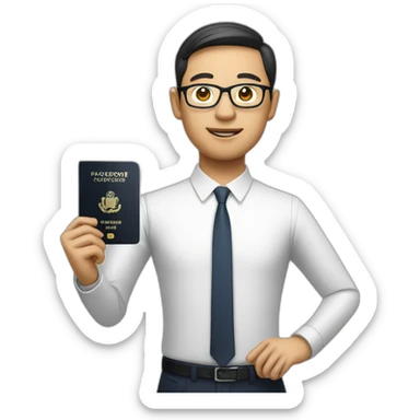 Tech CEO holding Singapore passport sticker
