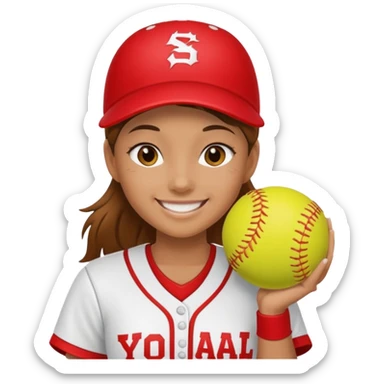 softball girl sticker
