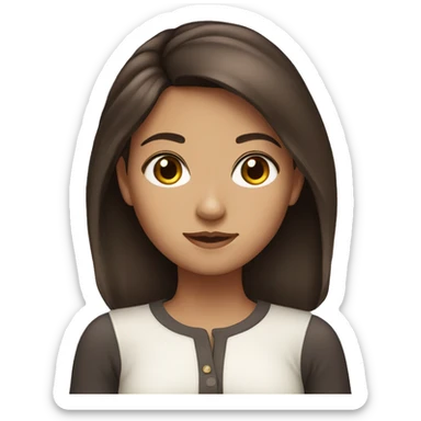 girl with dark brown hair and chestnut eyes  sticker