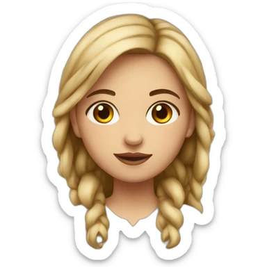 An albanian girl with big cheek sticker