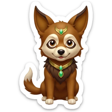 loki god of mischief as a dog. dynamic pose sticker