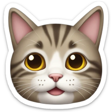 cute cat sit on the phone sticker