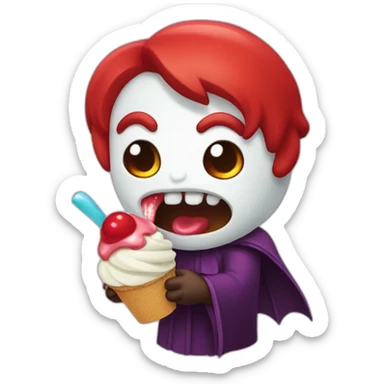 Drácula comiendo helado sticker