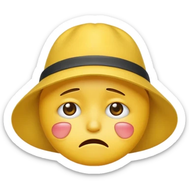 A emoji cry with a hat sticker