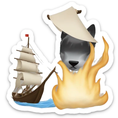 un lobo soplando una vela japonesa  de trading sticker
