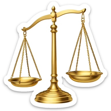 Scales of justice with gavel sticker