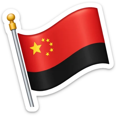 Creat an flag win red and black colour only colour not designs half in red and another half in black  sticker