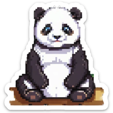 A lovely panda sitting in a bamboo forest sticker