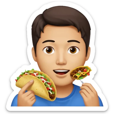 Attractive Korean man with taco sticker