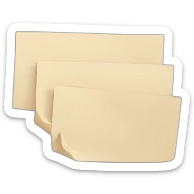 three pieces of paper sticker