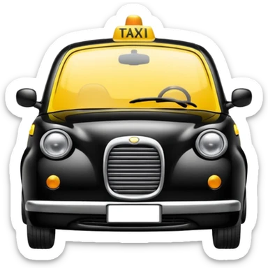 black small car taxi front sticker