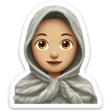 wearing shawl in cold weather sticker