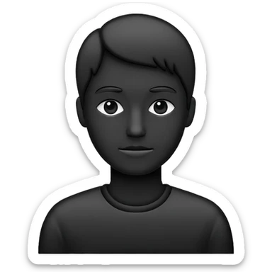 Minimalistic flat vector icon, iOS style, thin black outline on white background. Person silhouette. Black, completely monochrome, matte.  sticker