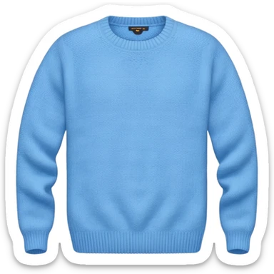 sky-blue knitted wool sweater, round neck. sticker