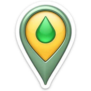 pin location with golden and green colours sticker