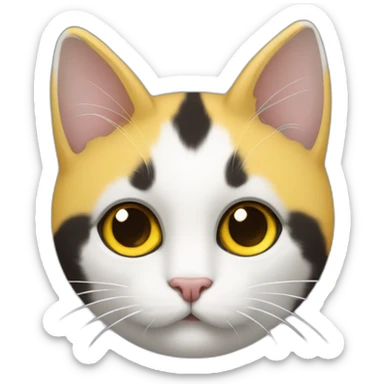 Una gata-blanca-negra-amarilla-pelota sticker