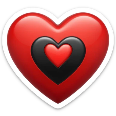 Make a red and black heart with an a in it sticker