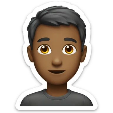 A boy with a short haircut sticker