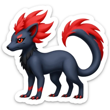 Zorua-Absol-Salandit-fusion (full body) sticker