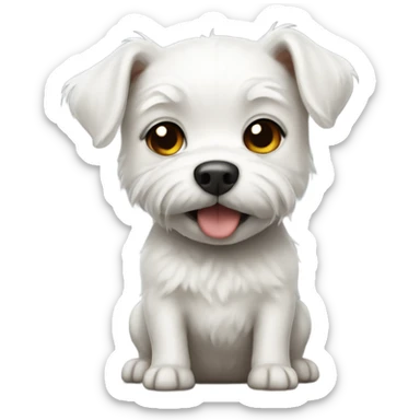 little white dog who is dirty and crusty  sticker
