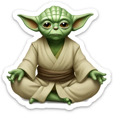 Yoda yoga sticker