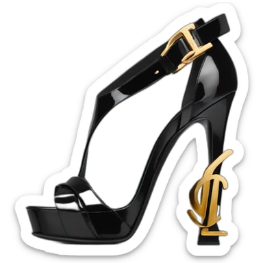 Ysl sandal tribute black patent sticker