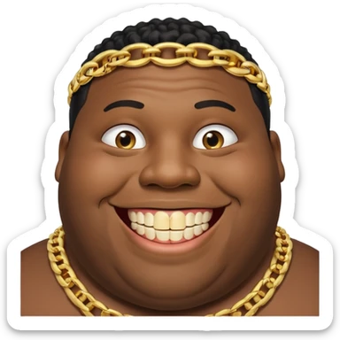 Fat black man missing half of front tooth sticker