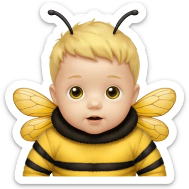  baby boy with pacifier dressed as a bee sticker