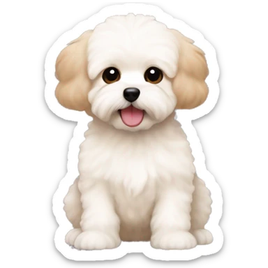 Perrito maltipoo con moños cute sticker