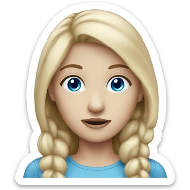 pale dark blonde girl with blue eyes sticker