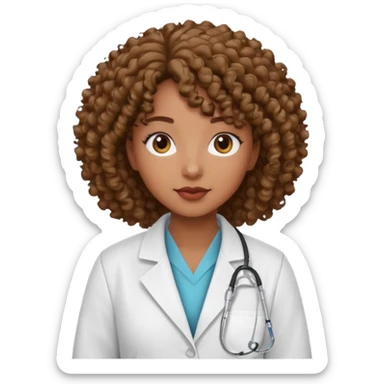 black female specialist with curly hair sticker