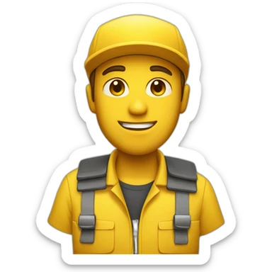 deliver man in yellow sticker