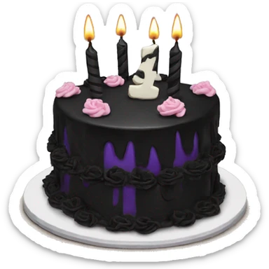 Goth birthday cake sticker