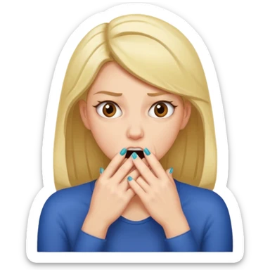 woman bitting nails anxious sticker